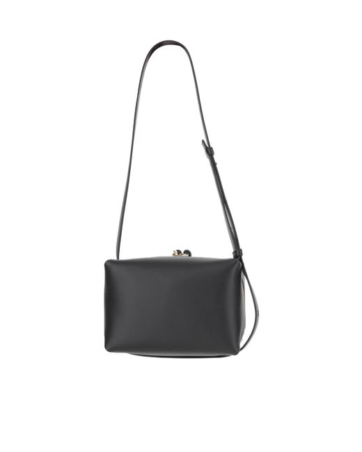 Jil Sander Black Double Zipped Shoulder Bag
