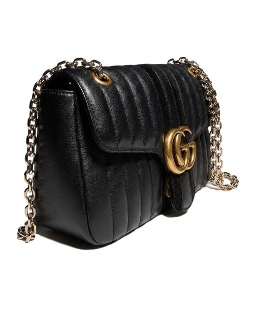 Gucci Black Jetset Gg Marmont Medium Shoulder Bag