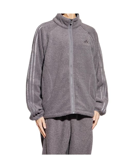 Adidas Originals Gray Borg Fleece Teamgeist Track Jacket for men