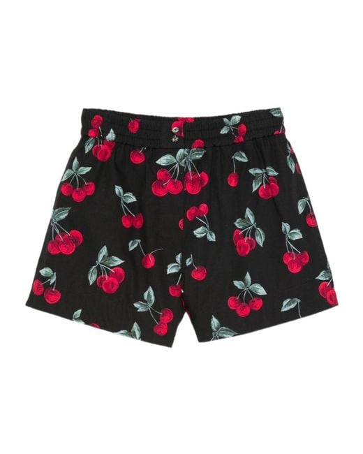 Twinset Red Cherry-Print Shorts