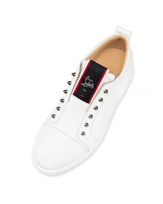 Christian Louboutin White F.A.V Stud Embellished Sneakers for men