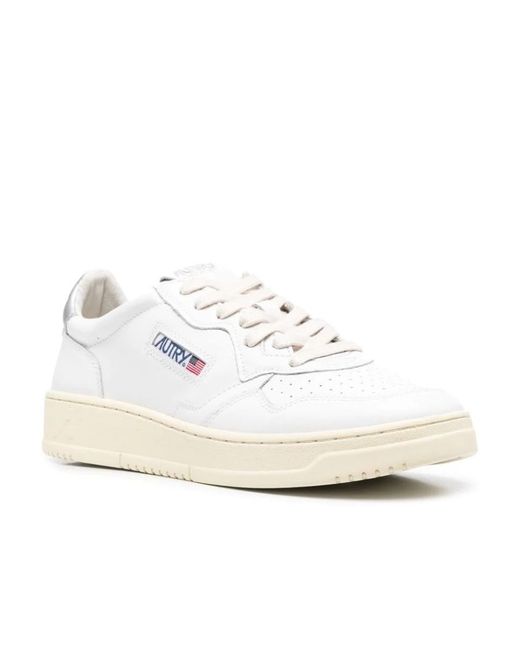 Autry White Medalist Lace-Up Sneakers for men