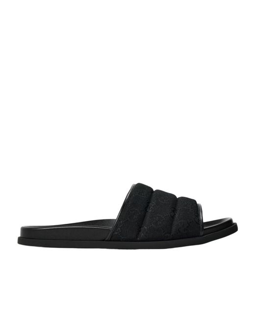 Gucci Black Logo Slippers for men
