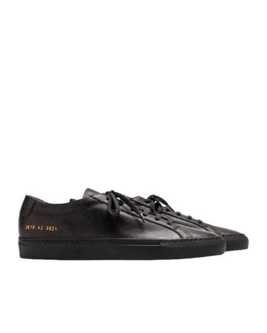 Common Projects Black Logo Low-Top Casual Shoes for men