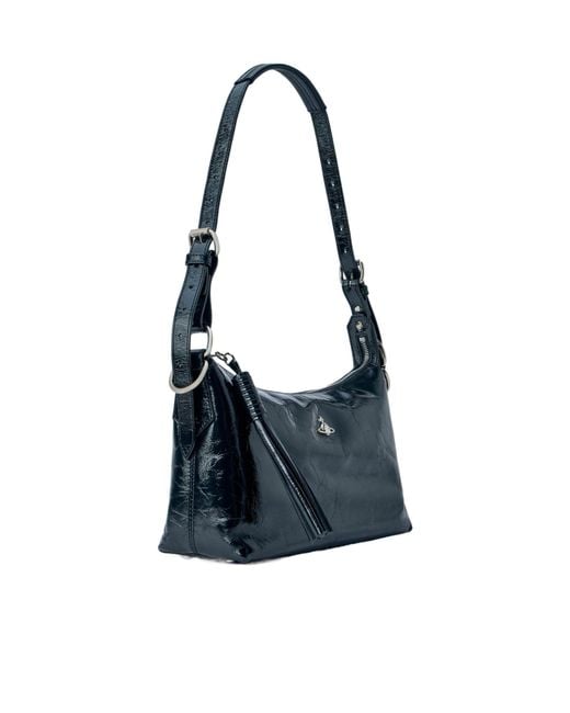 Vivienne Westwood Blue Emma Patent Shoulder Bag