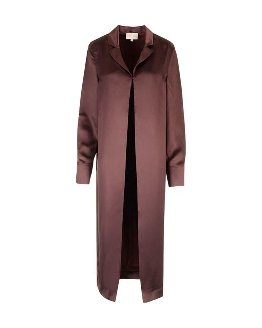 Loulou de Saison Red Oyat Long-Length Satin Shirt