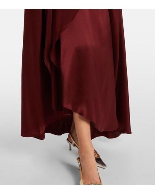 Roksanda Red Hiba Caped Silk Gown