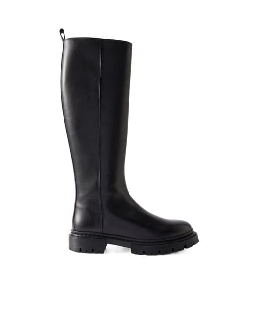 Staud Black Henry Leather Knee Boots