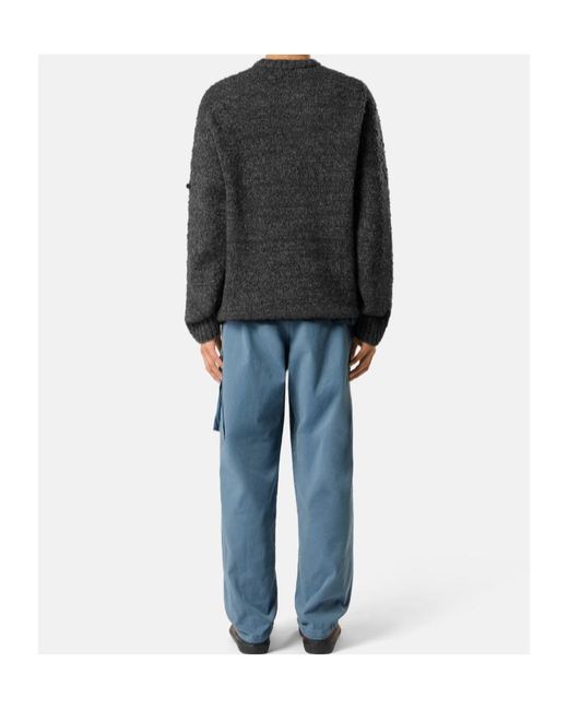 Stone Island Blue Loose-Fit Sweatpants With Drawstring Cuffs for men
