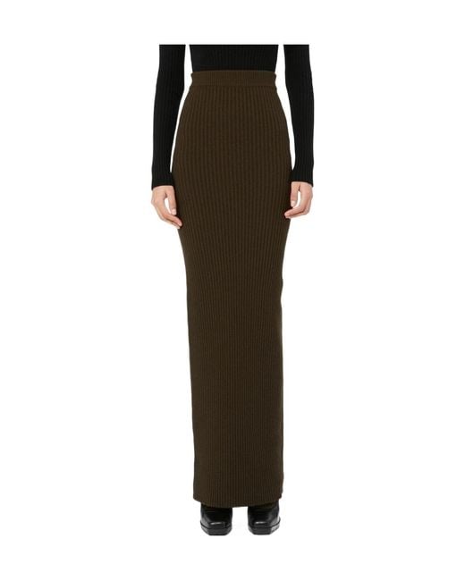 Max Mara Green Boris Knit Ribbed Skirt
