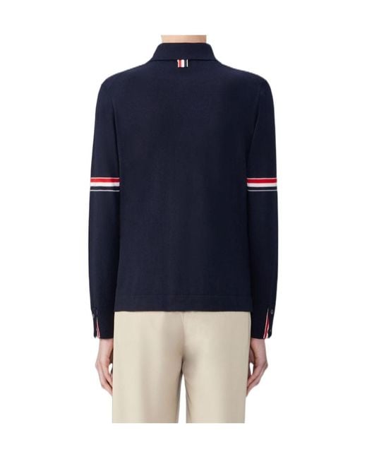 Thom Browne Black Rwb Stripe Buttoned Cardigan for men