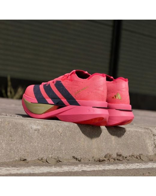 Adidas Pink Adizero Prime X3 Strung Shoes for men