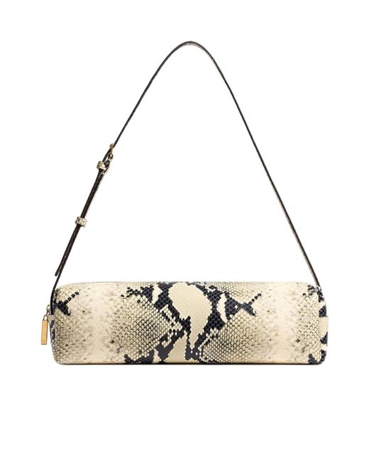 Khaite Metallic Snakeskin Cylindrical Shoulder Bag