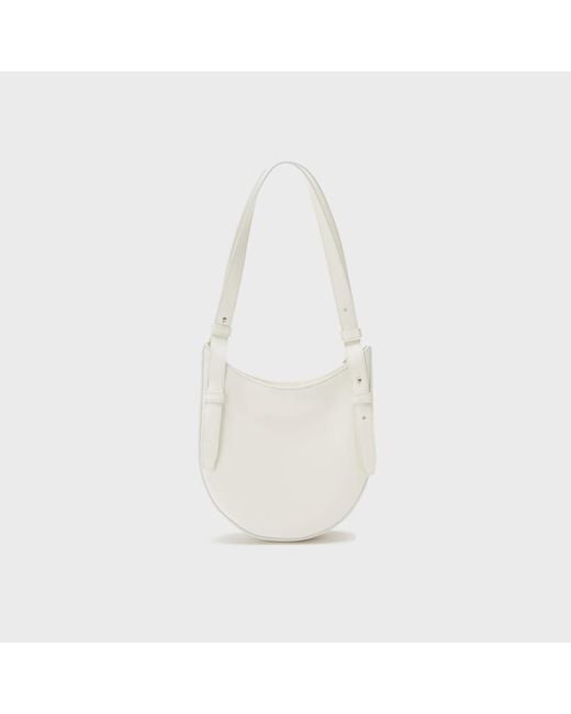 Coperni White Mini Logo-Buckle Tote Bag