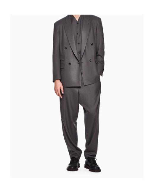 Giorgio Armani Gray Double-Breasted Blazer for men
