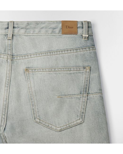 Dior Gray Cuffed Regular-Fit Jeans