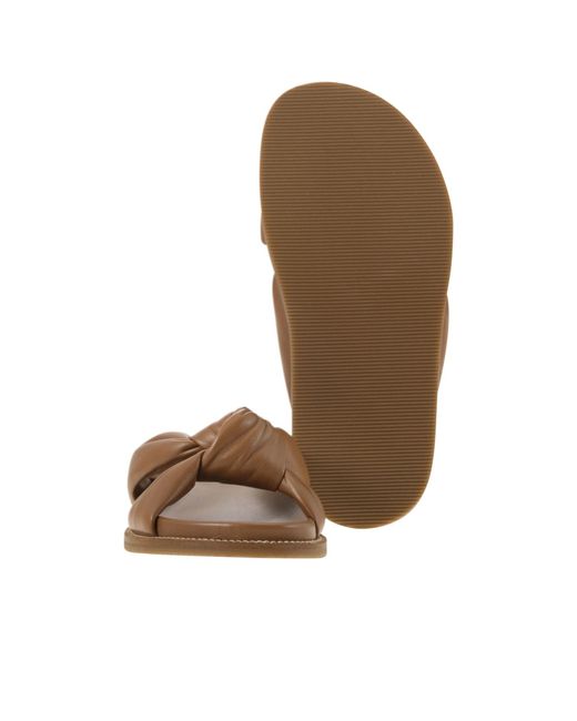 Fabiana Filippi Brown Knotted Slip-On Slippers