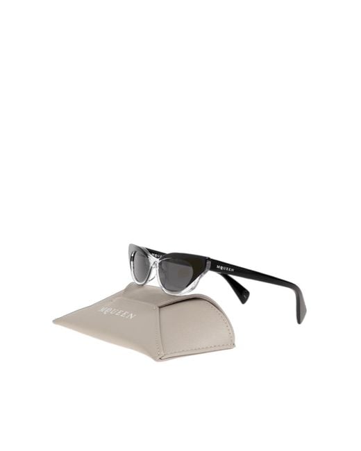 McQueen White Cat-Eye Sunglasses for men