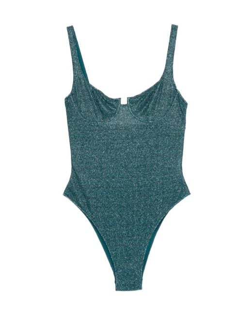 Oseree Green Cutout Swimsuit