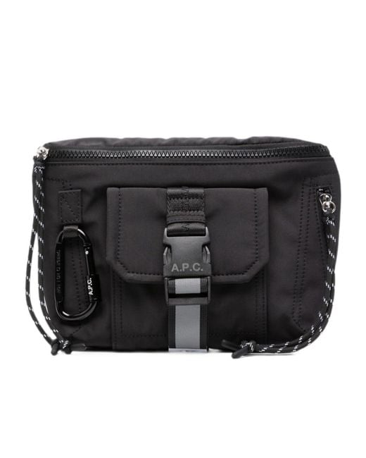 A.P.C. Black Treck Buckle-Fastening Carabiner Belt Bag