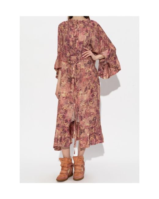 Isabel Marant Pink Cylene Lace-Up Dress