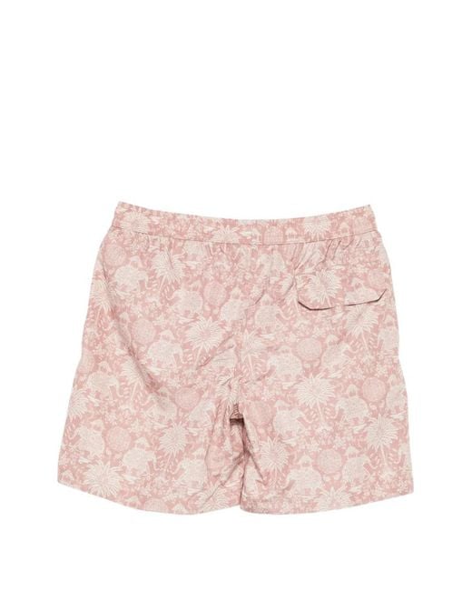 Eleventy Pink Drawstring Swim Trunks for men
