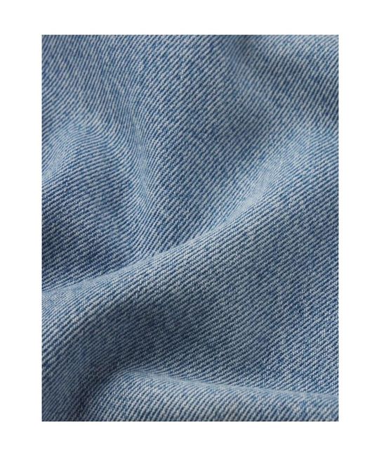FRAME Blue Colligiate Frayed Hem Wide-Leg Jeans