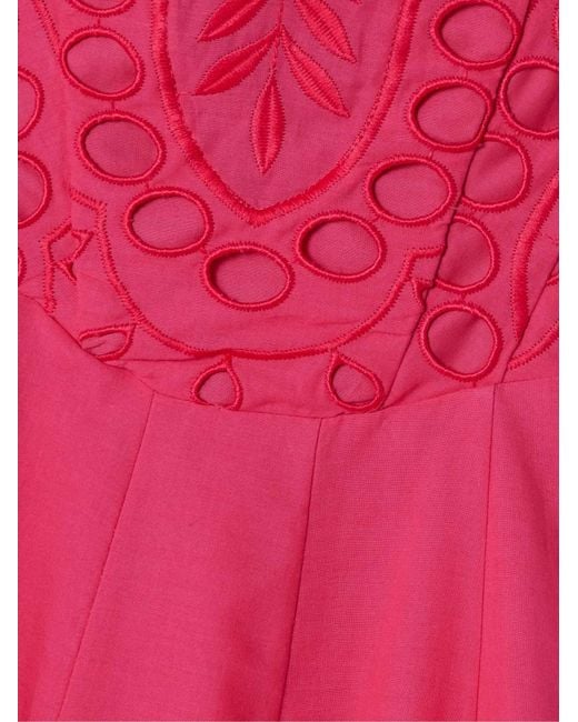 Charo Ruiz Pink Cotton-Blend Midi Dress