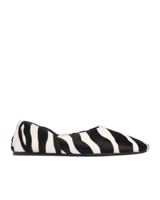 Khaite Black Jane Pony Skin Ballerina Flats