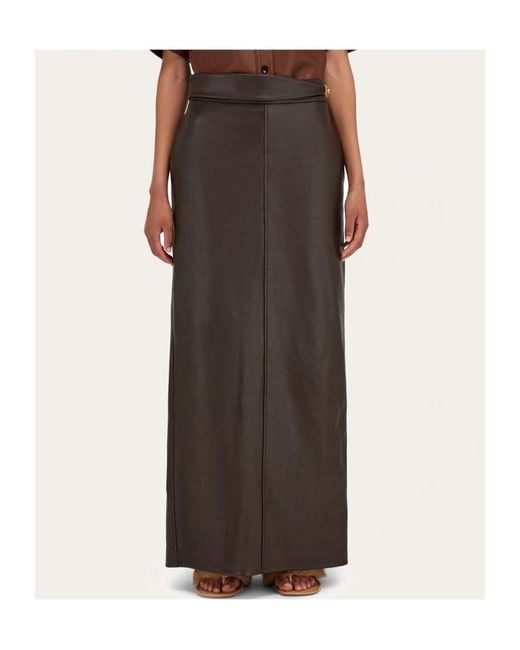Ferragamo Brown Ferragamo Longline Skirt