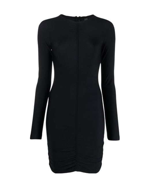 Reina Olga Black Master Viper Long-Sleeve Mini Dress