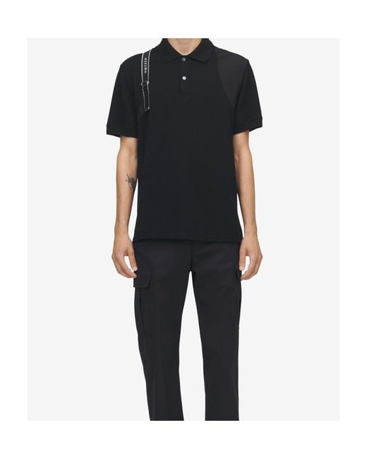 McQueen Black 'Harness' Polo Shirt for men