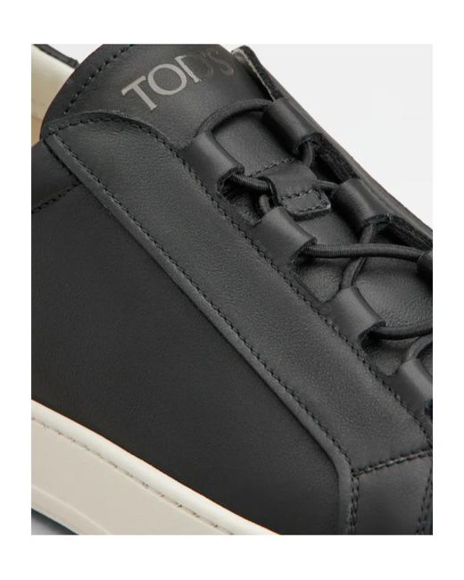 Tod's Black Leather Sneakers for men