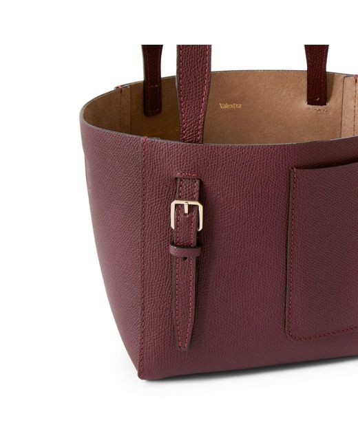 Valextra Purple Small Bucket Bag