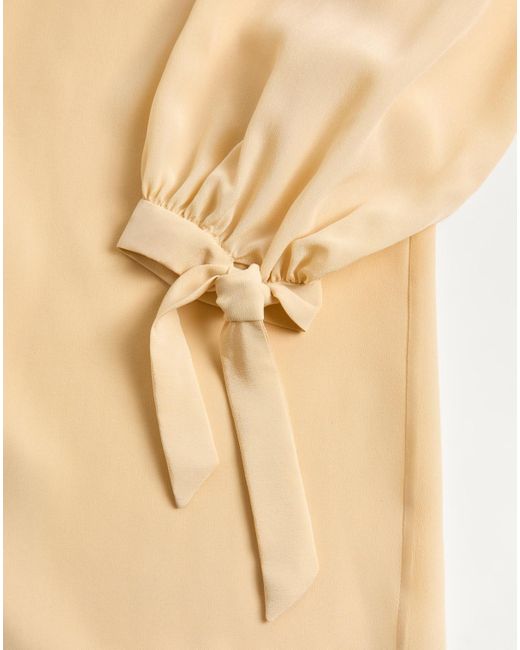 Valentino Natural Tie Neck Long-Sleeved Blouse