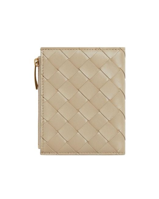 Bottega Veneta Natural Intrecciato Small Bi-Fold Wallet