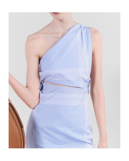 Prada Blue Checked Cotton Mini-Dress