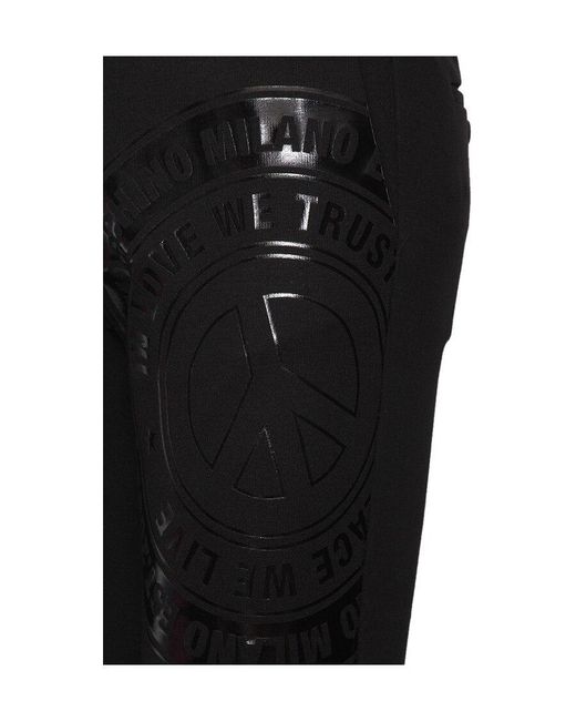 Moschino Black Logo Casual Pants for men