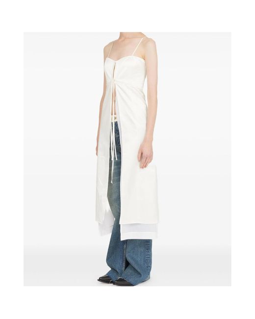 MM6 by Maison Margiela White Sleeveless Midi Dress