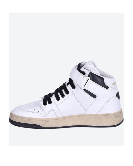 Saint Laurent White Lax High-Top Sneakers for men