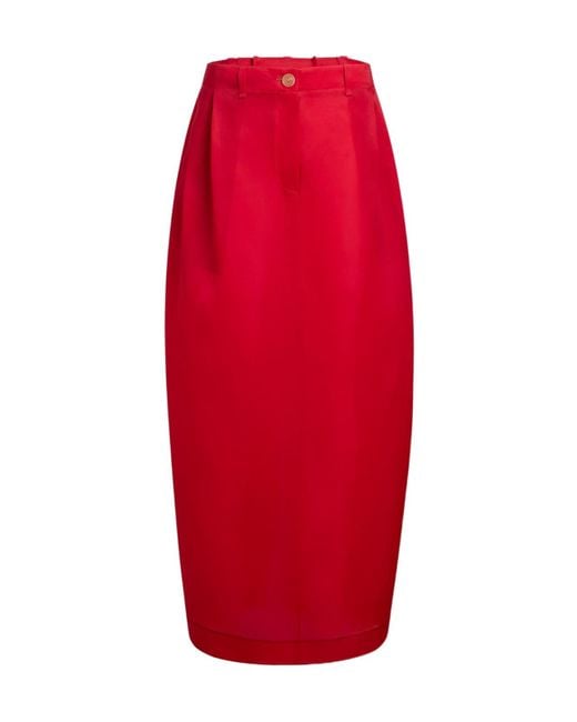 Khaite Red Lucian Skirt