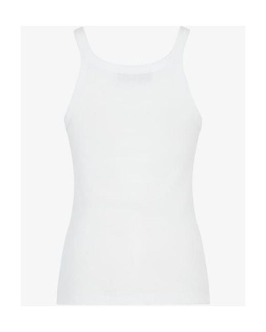 Fendi White Top With Embroidered Logo