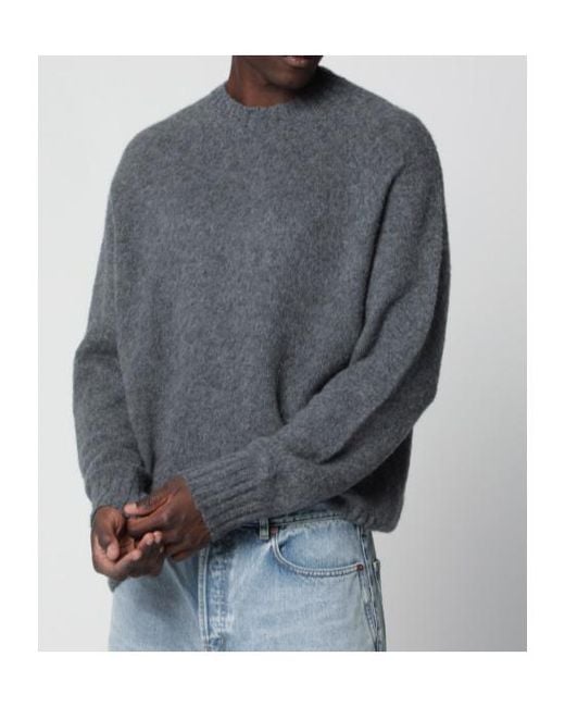 Tom Ford Gray Seamless Brushed Cashmere Crewneck Sweater for men