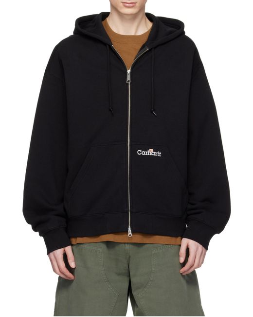 Carhartt White Hooded Wip Label Sweat Jacket for men