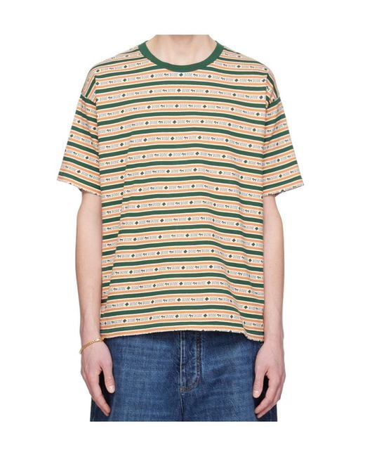 Bode Blue Striped Cotton Shirt for men