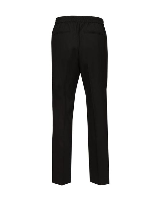 Paul Smith Black Elasticated-Waist Wool Trousers for men