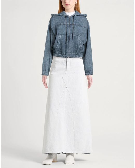 Rag & Bone Blue Denim Hooded Baseball Jacket