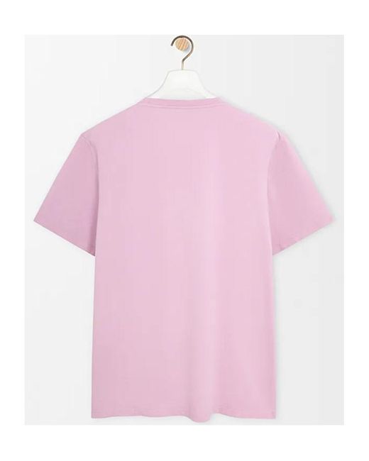 Loewe Pink Anagram-Embroidered Crew Neck T-Shirt for men