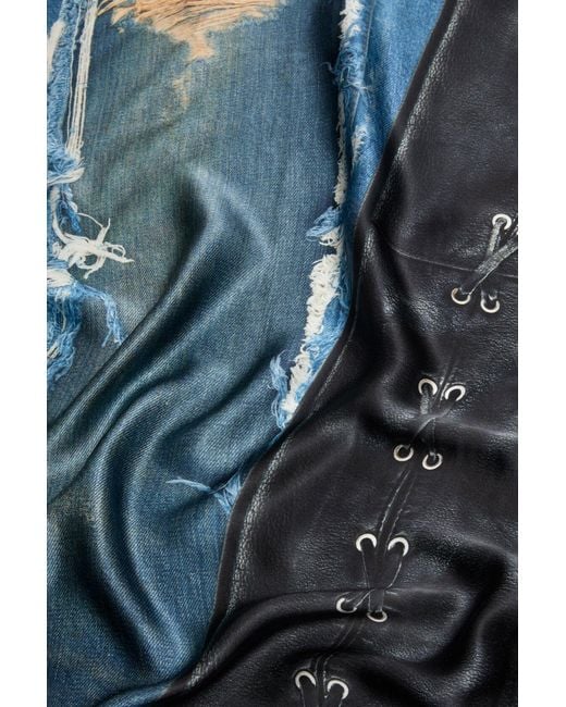 Acne Blue Printed Scarf
