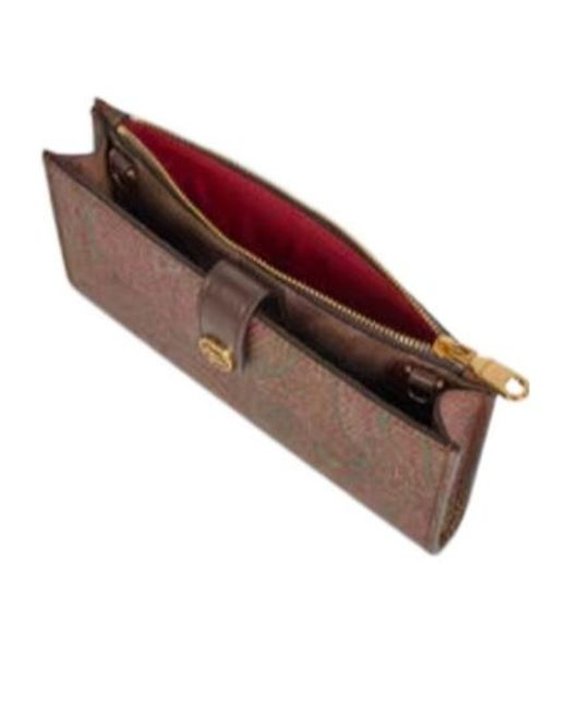 Etro White Shoulder Strap Essential Arnica Wallet